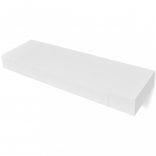 Fehér MDF lebegő fali könyvpolc/DVD tároló 1 fiókkal