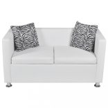 fehér 2 személyes műbőr kanapé