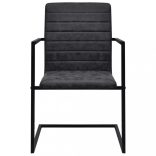 2 db fekete műbőr szánkótalpas étkezőszék