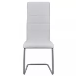 4 db fehér műbőr szánkótalpas étkezőszék