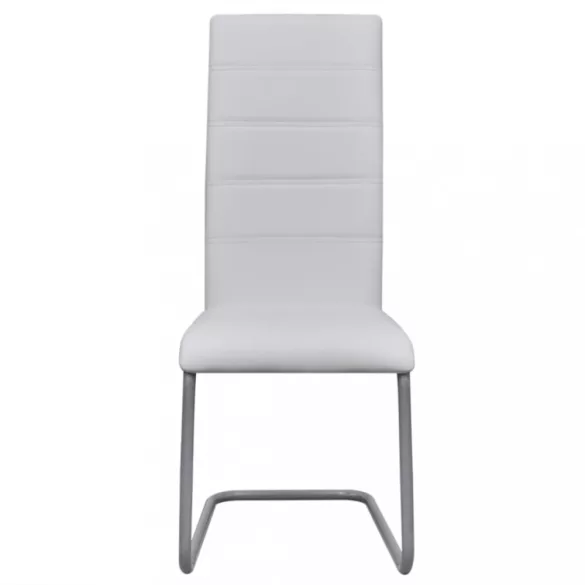 4 db fehér műbőr szánkótalpas étkezőszék