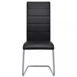 2 db fekete műbőr szánkótalpas étkezőszék