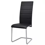 4 db fekete műbőr szánkótalpas étkezőszék