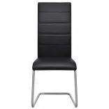 4 db fekete műbőr szánkótalpas étkezőszék