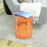 rézszínű, kalapált alumínium ülőke/kisasztal