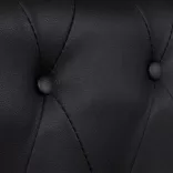 3 személyes fekete műbőr Chesterfield kanapé