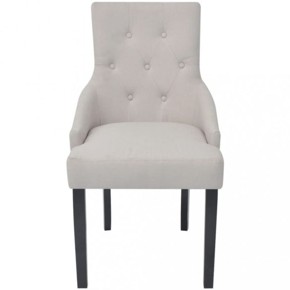 2 db szürkés krémszínű szövet étkezőszék