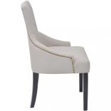 2 db szürkés krémszínű szövet étkezőszék