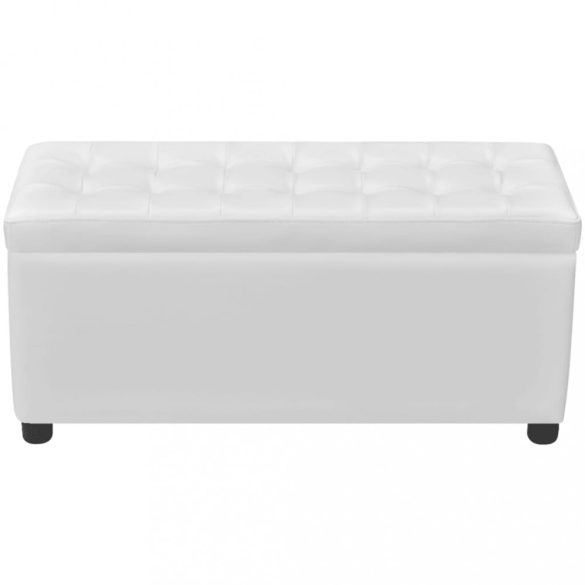 fehér műbőr tárolózsámoly