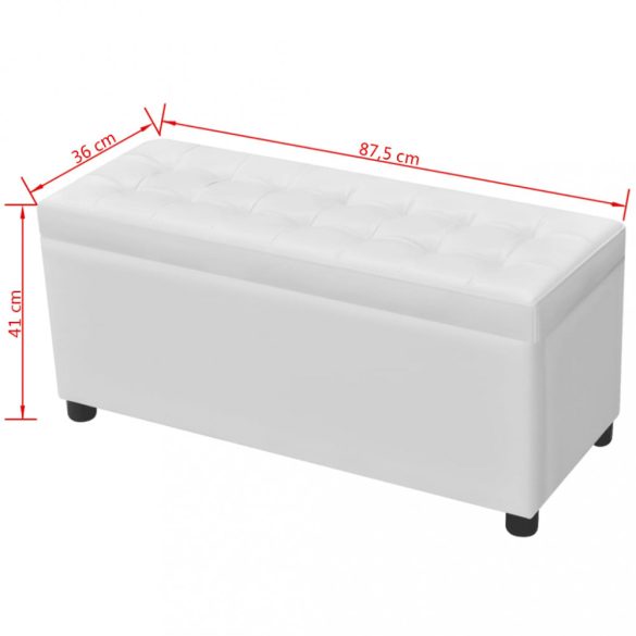 fehér műbőr tárolózsámoly