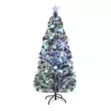 száloptikás megvilágított karácsonyfa állvánnyal és LED-es 180 cm