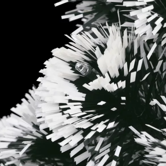 száloptikás megvilágított karácsonyfa állvánnyal és LED-es 210 cm