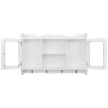 Fehér MDF fali könyvpolc/DVD/pohár tároló