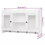 Fehér MDF fali könyvpolc/DVD/pohár tároló