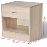 2 db tölgy színű fiókos éjjeliszekrény