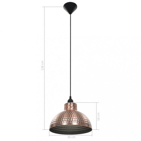 2 db  félkör alakú mennyezeti lámpa vörösréz szín