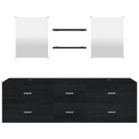 5 részes fekete szerelt fa fürdőszobai bútorszett