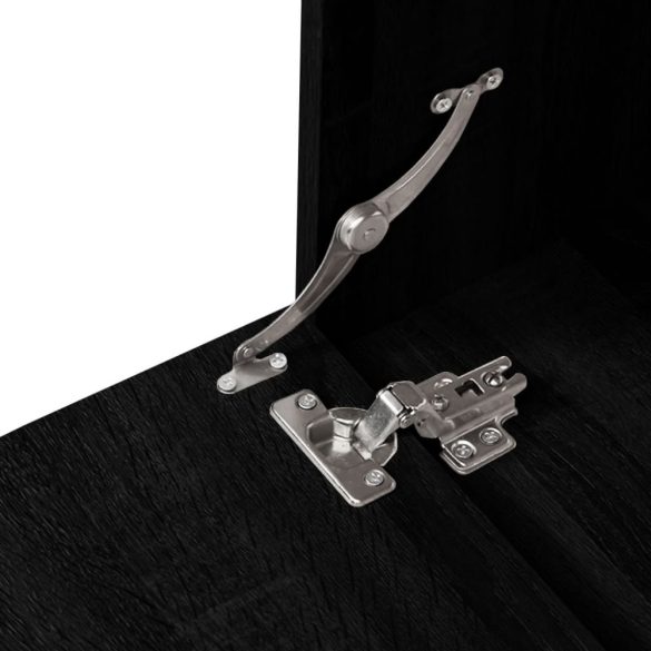 6 részes fekete szerelt fa fürdőszobai bútorszett