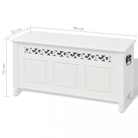 Fehér MDF barokk stílusú tároló láda