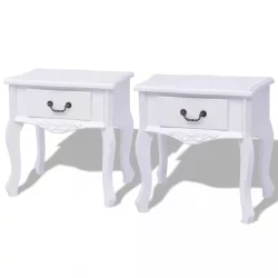 2 db éjjeliszekrény MDF fehér