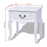 2 db éjjeliszekrény MDF fehér