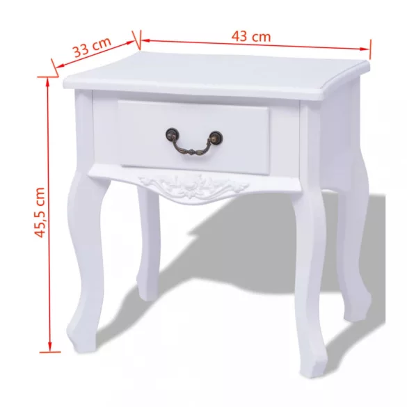 2 db éjjeliszekrény MDF fehér
