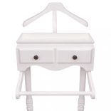 Fehér fa ruhatartó állvány szekrénnyel