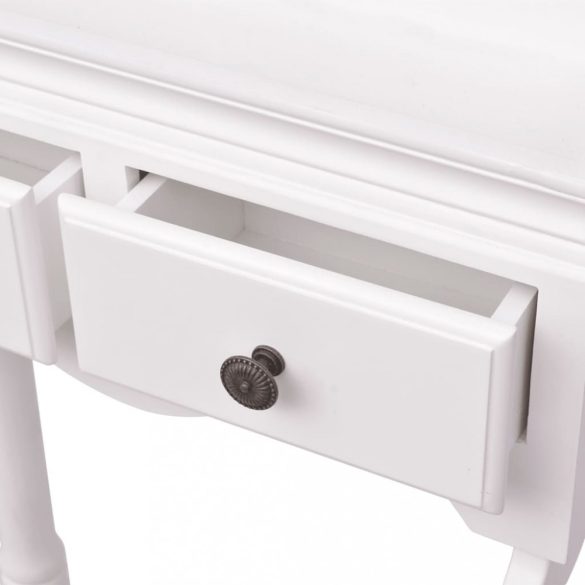 Fehér fa ruhatartó állvány szekrénnyel