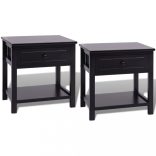 2 db  fa éjjeliszekrény fekete
