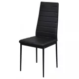 7 darabos  fekete étkező asztal szett