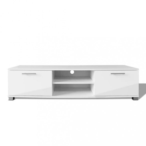 magasfényű fehér TV-szekrény 120 x 40,5 x 35 cm