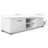 magasfényű fehér TV-szekrény 120 x 40,5 x 35 cm