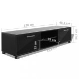 magasfényű fekete TV-szekrény 120 x 40,5 x 35 cm
