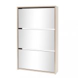 3 szintes tölgyfa cipőszekrény tükörrel 63 x 17 x 102,5 cm