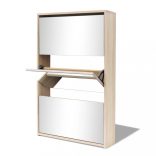 3 szintes tölgyfa cipőszekrény tükörrel 63 x 17 x 102,5 cm