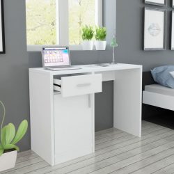 100x40x73 cm Fehér íróasztal fiókkal és szekrénnyel