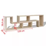 dupla L-alakú tölgyszínű TV-szekrény