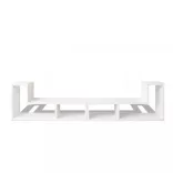 dupla L-alakú fehér TV-szekrény