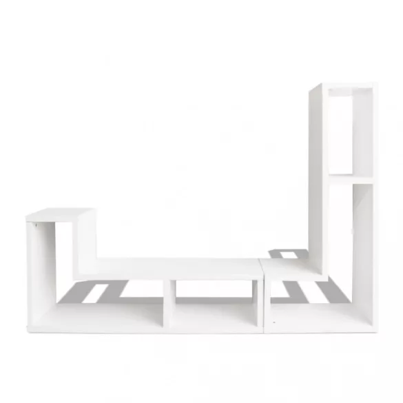 dupla L-alakú fehér TV-szekrény