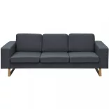 3 személyes sötét szürke szövet kanapé