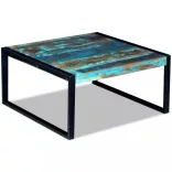 tömör újrahasznosított fa dohányzóasztal 80 x 80 x 40 cm