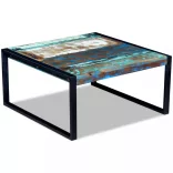 tömör újrahasznosított fa dohányzóasztal 80 x 80 x 40 cm