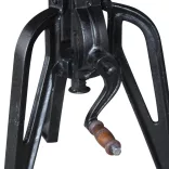 tömör újrahasznosított fa és öntöttvas kisasztal 60x(42-63) cm