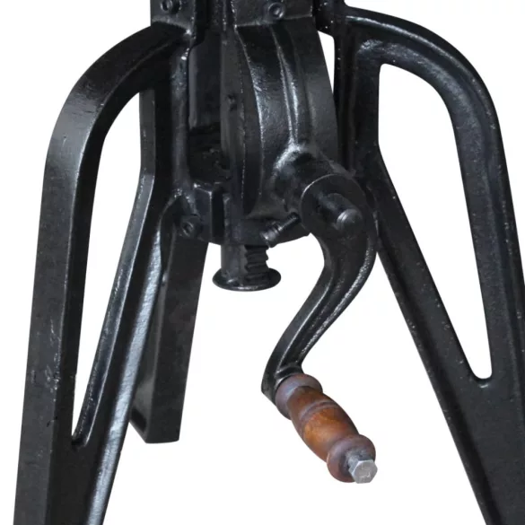 tömör újrahasznosított fa és öntöttvas kisasztal 60x(42-63) cm
