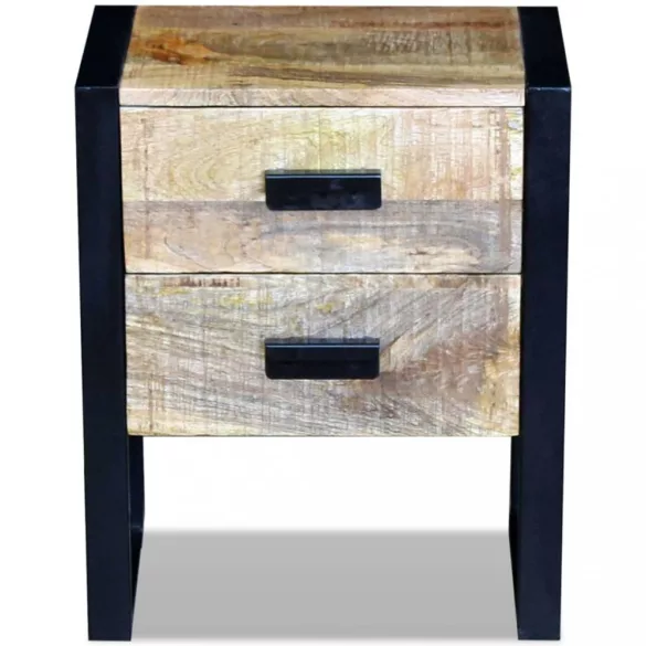 43x33x51 cm 2 fiókos tömör mangófa kis asztal