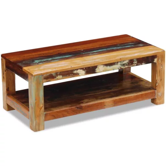 tömör újrahasznosított fa dohányzóasztal 90 x 45 x 35 cm