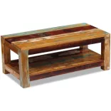 tömör újrahasznosított fa dohányzóasztal 90 x 45 x 35 cm