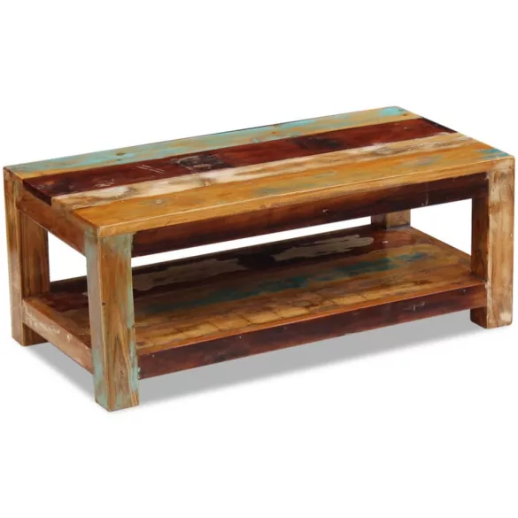 tömör újrahasznosított fa dohányzóasztal 90 x 45 x 35 cm