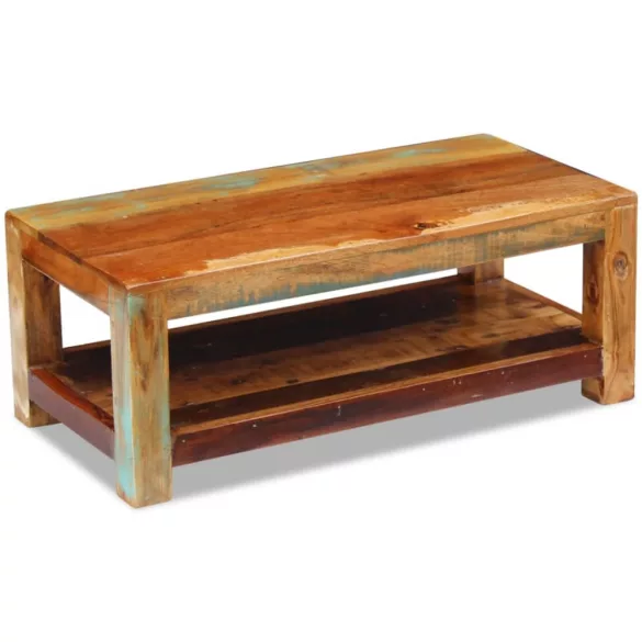 tömör újrahasznosított fa dohányzóasztal 90 x 45 x 35 cm