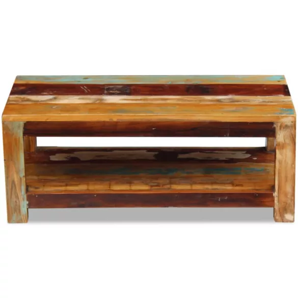 tömör újrahasznosított fa dohányzóasztal 90 x 45 x 35 cm